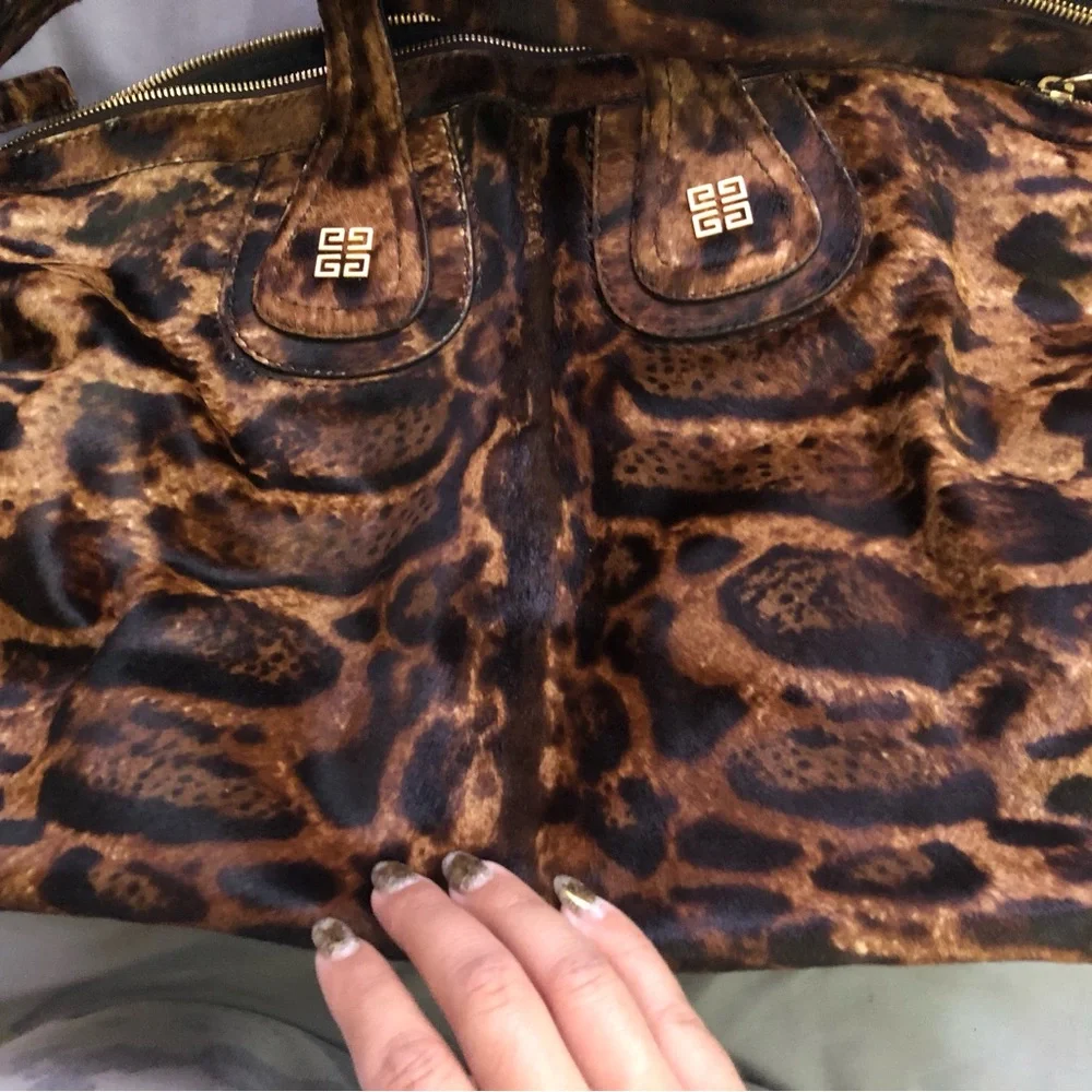 Rare Givenchy Nightingale Medium Leopard Print Calf Hair Ponyhair Handbag - Picture 3 of 15